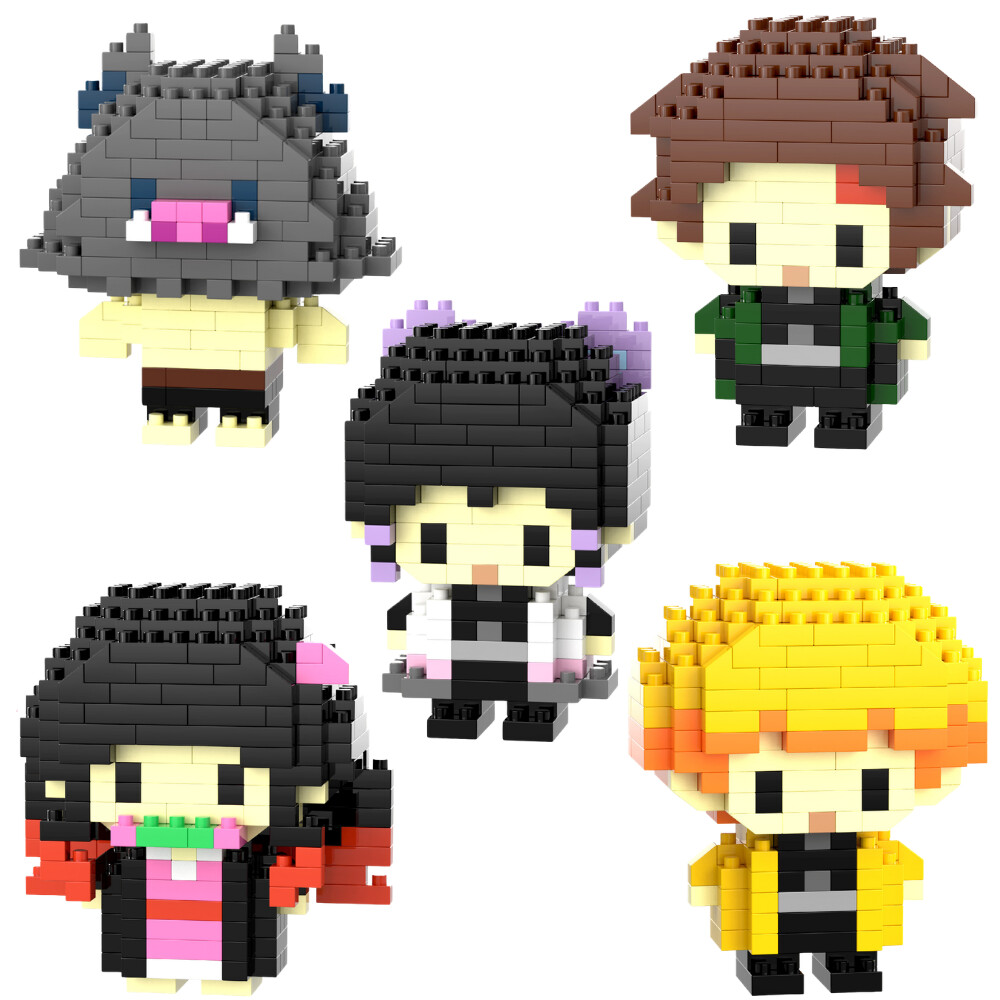 Kids Education In Japan - ตัวต่อไมโครบล็อกอนิเมะลาย Q-Style Demon Slayer ของเล่นเสริมพัฒนาการ DIY