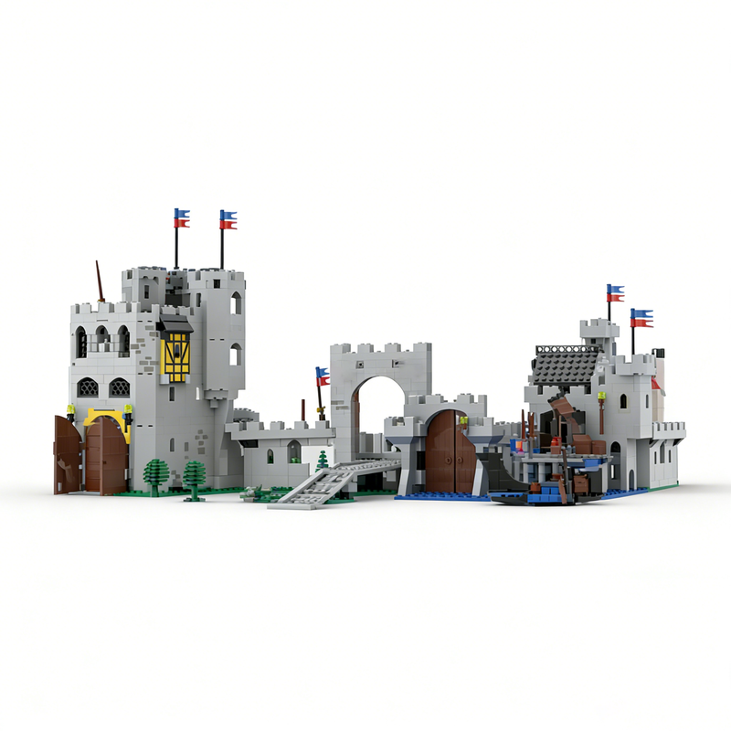 Kingdom Kids Education - 1534 ชิ้น โมเดลปราสาท MOC ราชอาณาจักรอัศวินสิงโต ของเล่นตัวต่อ