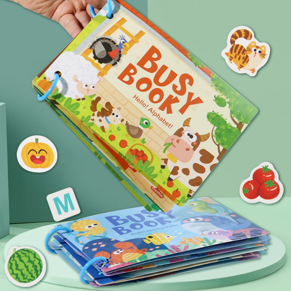 Kids Educational Games Learn English - หนังสือกิจกรรมสติ๊กเกอร์ หนังสือเงียบสำหรับเด็ก ของเล่นเสริมพัฒนาการเด็กเล็กตามแนวมอนเตสซอรี่ ของเล่นจับคู่ปริศนาสำหรับเด็กเล็ก ของเล่นเสริมทักษะการเรียนรู้สำหรับเด็กเล็ก ของขวัญ