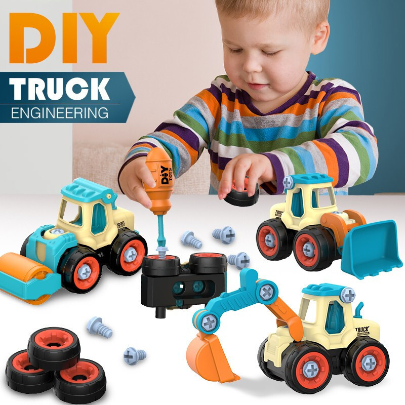 Kids Education Tools - Nut Disassembly Loading Unloading วิศวกรรมรถบรรทุกรถขุด Bulldozer