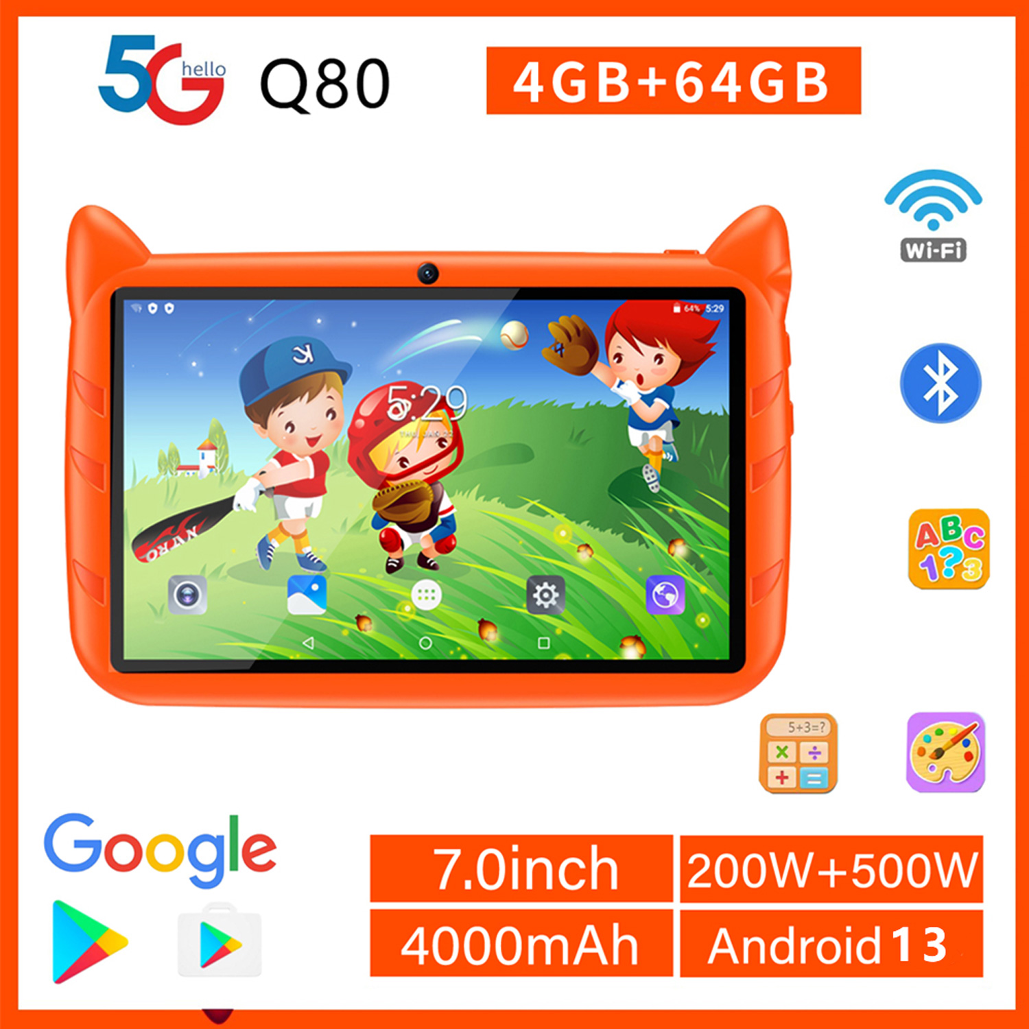 Kids Educational Games Learn English - ใหม่ 5G WiFi เด็กแท็บเล็ต 7 นิ้ว