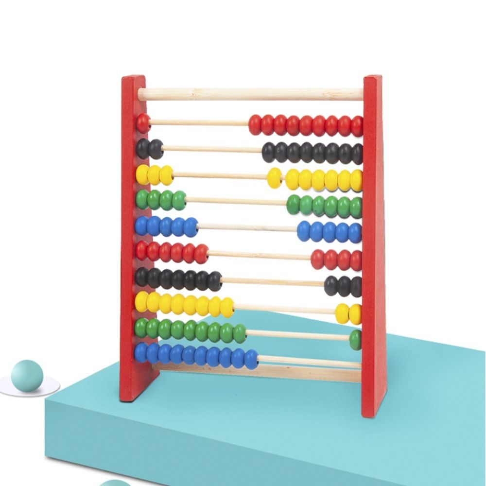 Kids Education Calculator - ลูกคิดทำจากไม้ทำจากไม้ทำจากไม้ทนทานสีแดงสีน้ำเงินเพื่อพัฒนาการคำนวณงานอดิเรกเพื่อการศึกษาของเล่นเด็ก