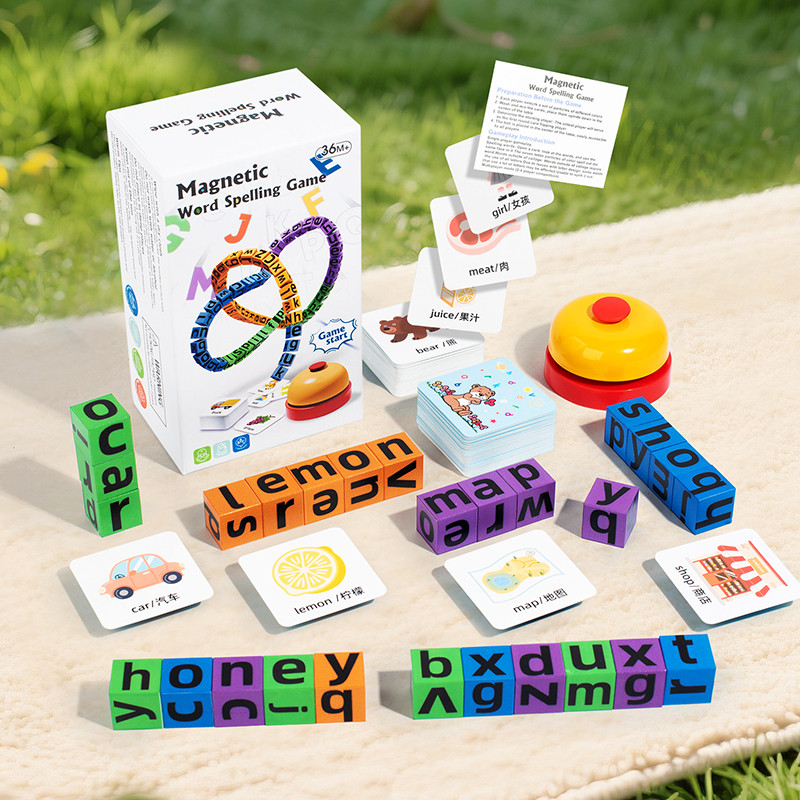 Kids Educational Games Learn English - เกมส์ตัวต่อแม่เหล็ก 4 ชิ้น สำหรับเด็ก ฝึกสะกดคำ ภาษาอังกฤษ