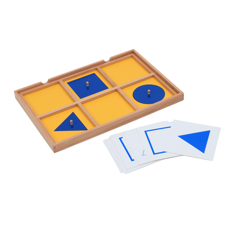 Kids Education Tools - Montessori Sensory ของเล่นเรขาคณิตสาธิตถาด W/การ์ดควบคุมเครื่องมือการเรียนรู้เกมจับคู่สําหรับเด็กการศึกษา