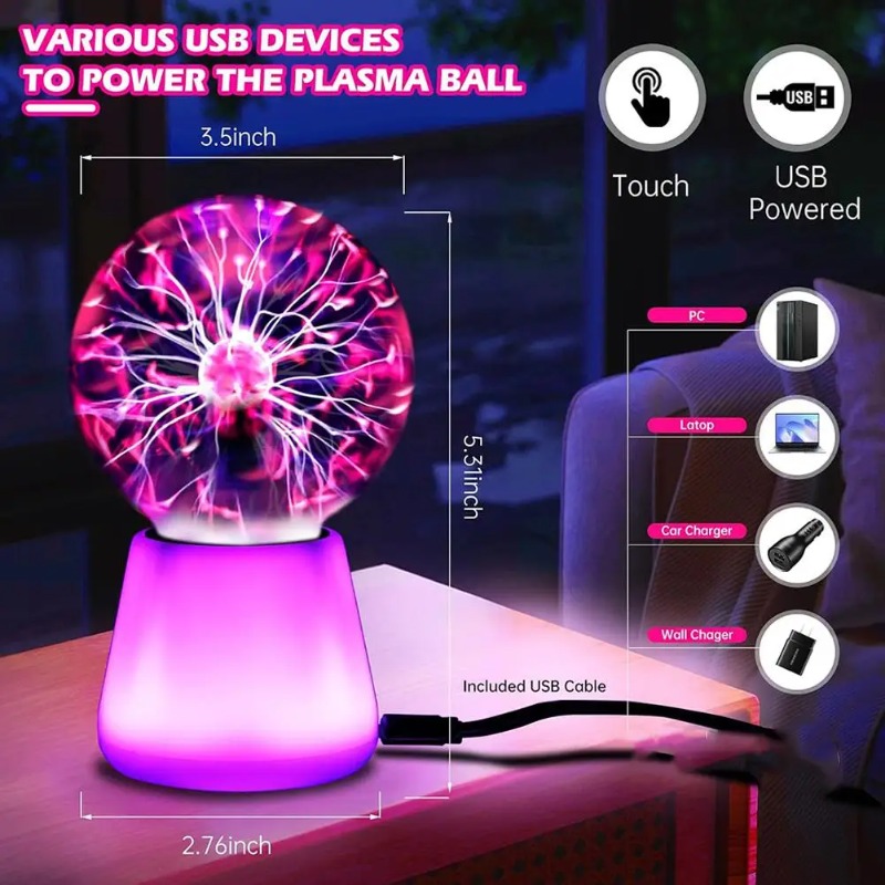 โคมไฟพลาสม่าบอลแบบสัมผัส ขนาด  - Globe Interactive Light บทวิจารณ์และราคา