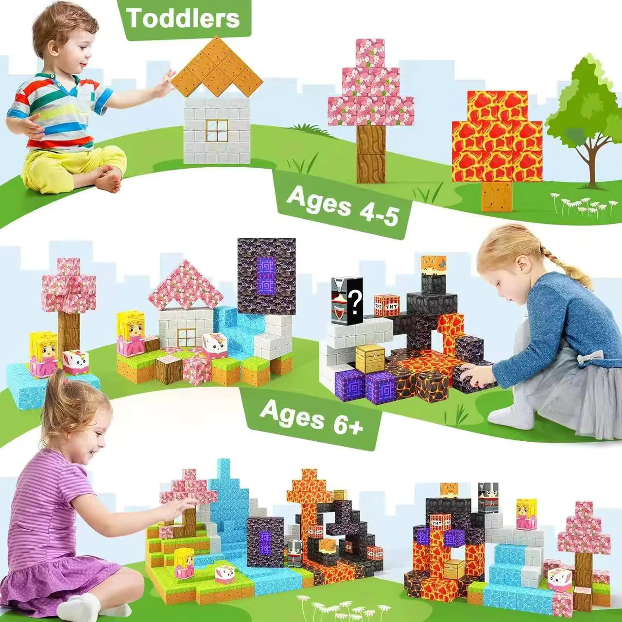 บล็อกแม่เหล็กสร้างสรรค์ ชุดตัว - Kids Education World บทวิจารณ์และราคา